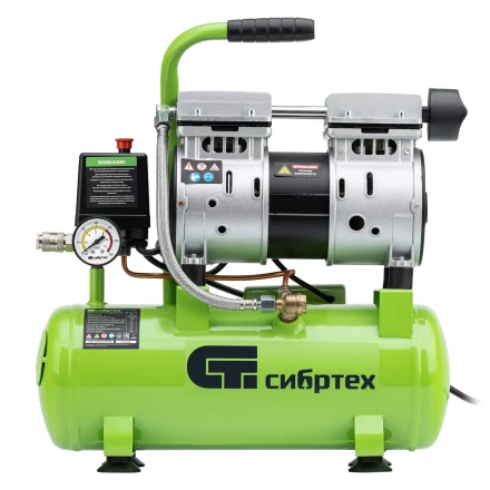 Компрессор безмаслянный малошумный Сибртех МБ 750/10,750 Вт, 10 л, 150 л/мин 58001 купить в Нягани