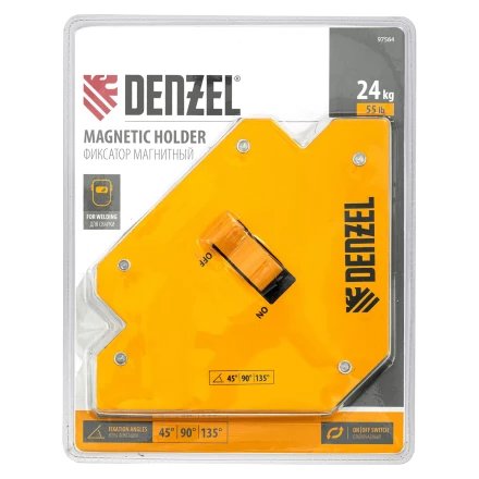 Фиксатор магнитный отключаемый для сварочных работ усилие Denzel 55 LB, 45х90х135 град. 97564 купить в Нягани