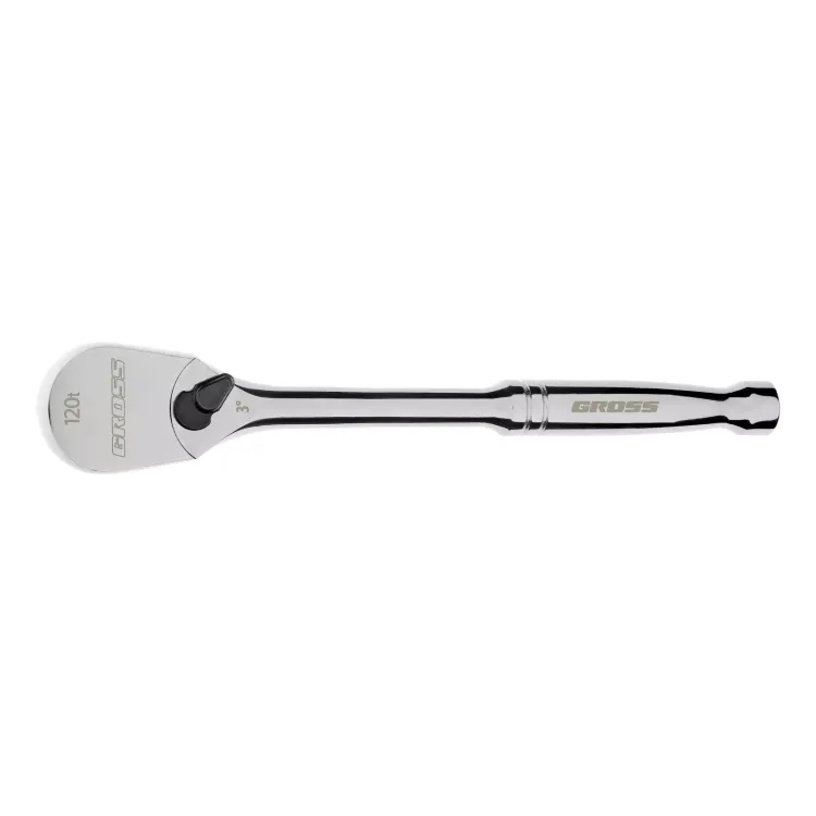 Ключ-трещотка 1/2" Gross 14052, CrV, 120 зубьев, цельнометаллический, хром купить в Нягани