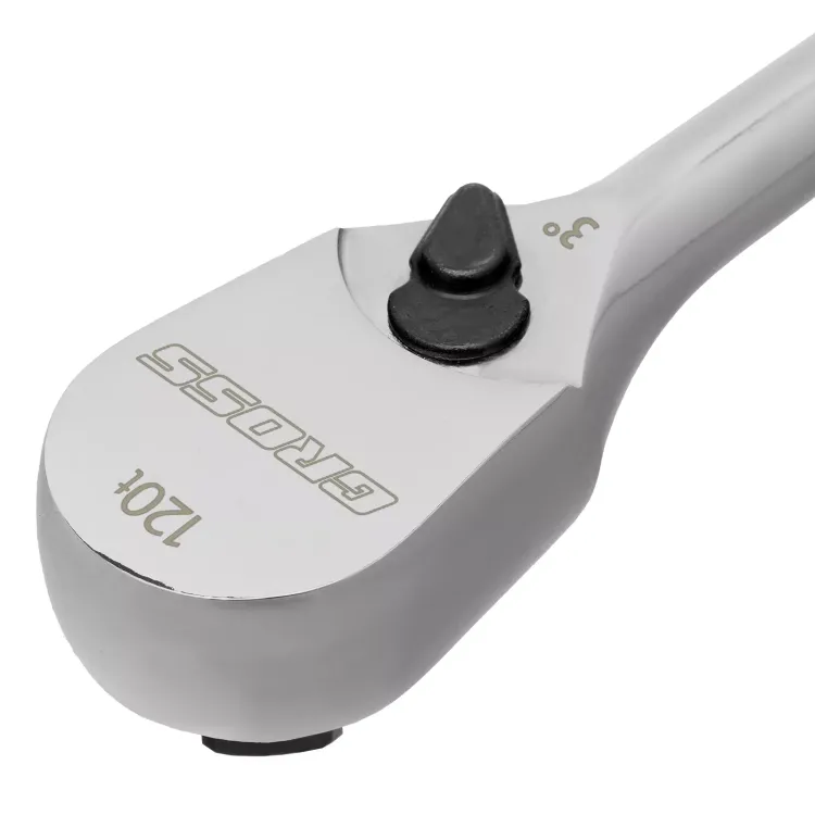 Ключ-трещотка 1/2" Gross 14052, CrV, 120 зубьев, цельнометаллический, хром купить в Нягани