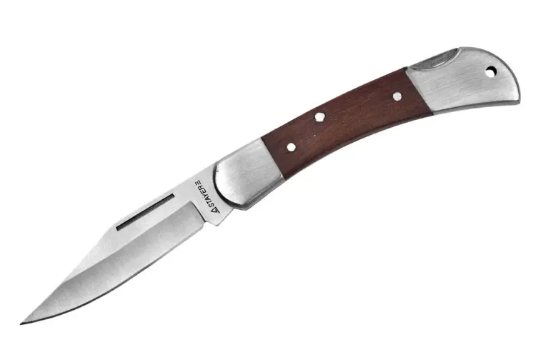 Нож STAYER складной с деревянными вставками, средний 47620-1_z01 купить в Нягани