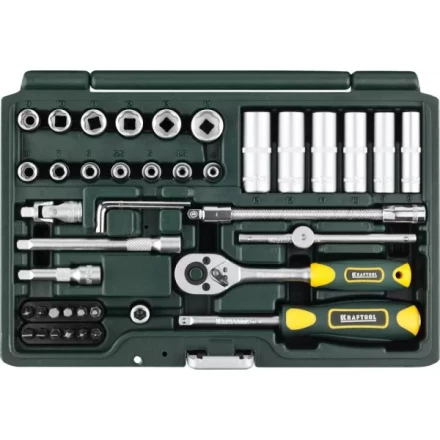 Набор KRAFTOOL &quot;EXPERT QUALITAT&quot;: Торцовые головки &quot;SUPER LOCK&quot; с присоединит квадратом, 1/4&quot;, 42 предмета 27885-H42_z02 купить в Нягани