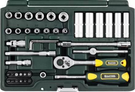 Набор KRAFTOOL &quot;EXPERT QUALITAT&quot;: Торцовые головки &quot;SUPER LOCK&quot; с присоединит квадратом, 1/4&quot;, 42 предмета 27885-H42_z02 купить в Нягани