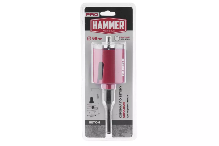 Коронка алмазная HAMMER Ф 68мм (242-503) купить в Нягани