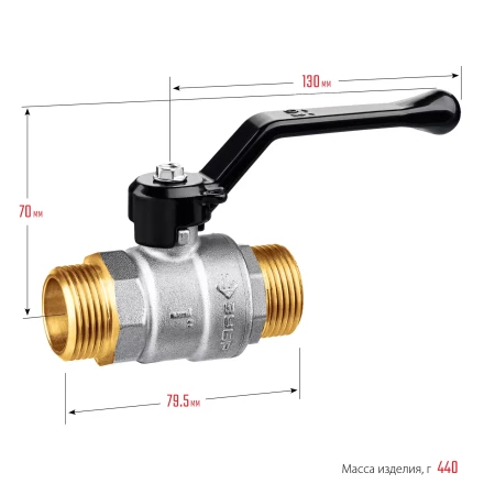 ЗУБР d 1, ручка-рычаг, папа-папа, полнопроходной шаровой кран (51326-1) купить в Нягани
