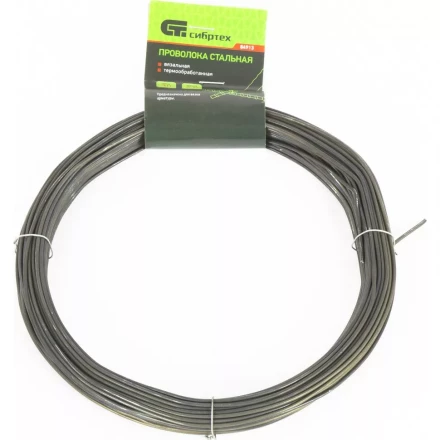 Проволока стальная 30 м вязальная термообработанная 2,0 мм Сибртех 84913 купить в Нягани