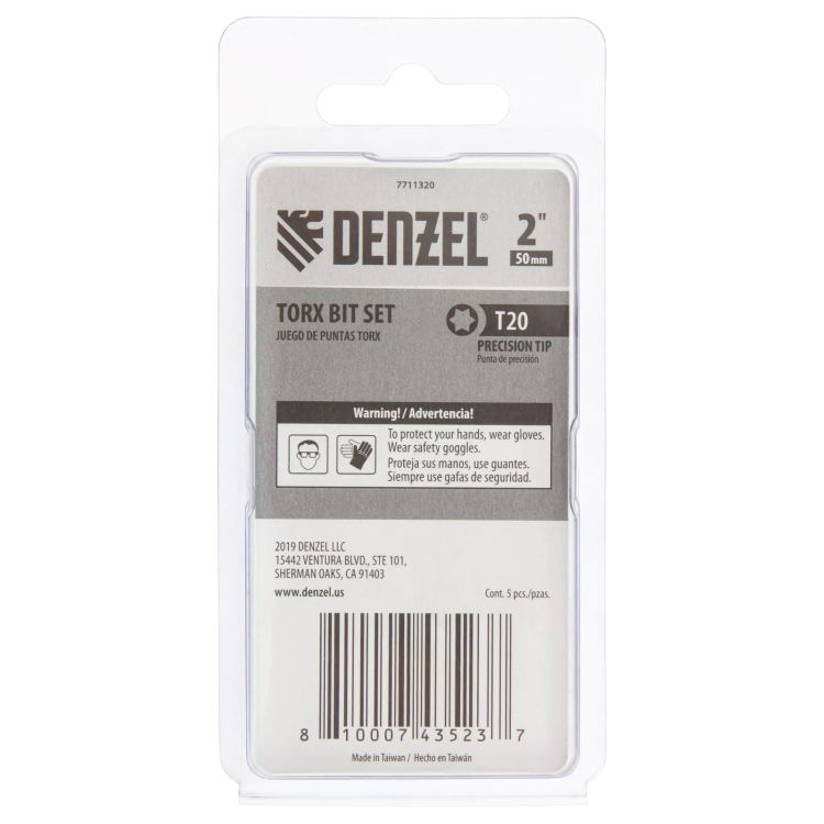 Бита T20x50, 5 шт. Denzel 7711320 купить в Нягани