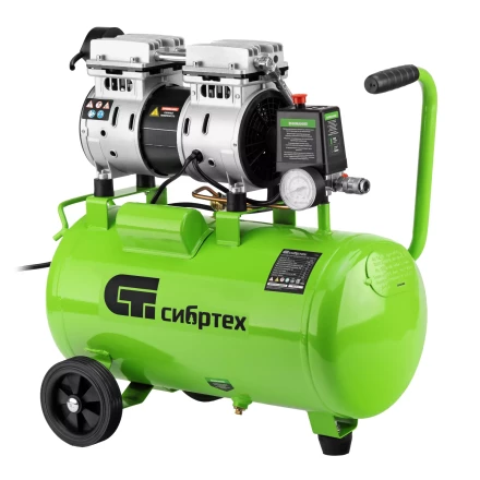 Компрессор безмаслянный малошумный Сибртех МБ 1100/24,1100 Вт, 24 л, 170 л/мин 58006 купить в Нягани