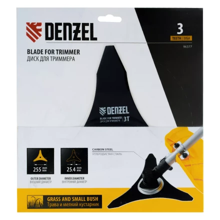 Диск для триммера, 255 х 25,4 3 лезвия Denzel 96377 купить в Нягани