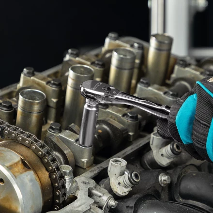 Ключ-трещотка 1/4&quot; Gross 14053, CrV, 90 зубьев, усиленный, хром купить в Нягани