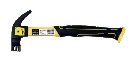 Молоток гвоздодер 450 грамм с фиберглассовой рукояткой и магнитом Энкор 23022 купить в Нягани