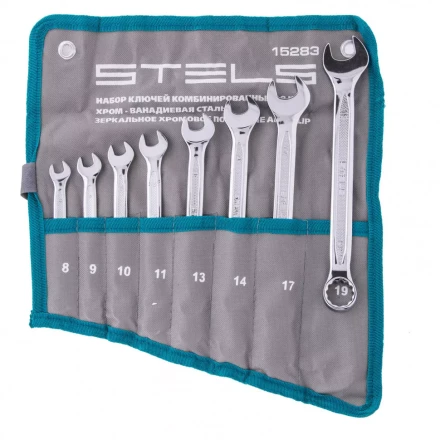 Набор ключей комбинированных 8 шт 8-19 мм,  антислип Stels 15283 купить в Нягани
