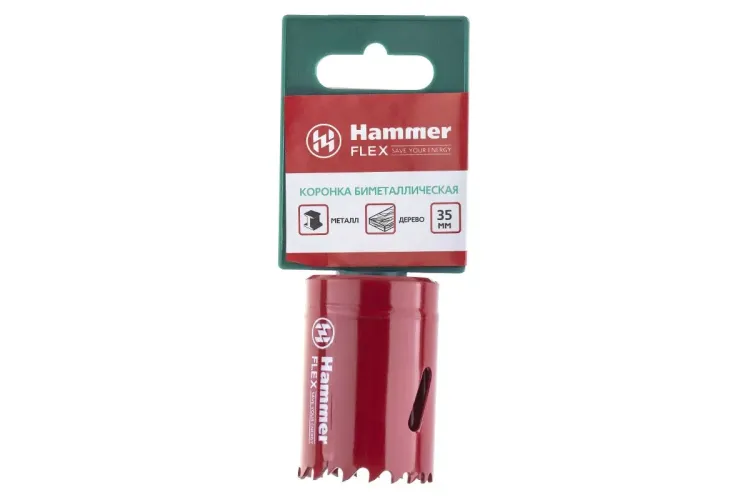 Коронка биметаллическая HAMMER Ф35х38мм 5/8" BiMETALL (224-007) купить в Нягани