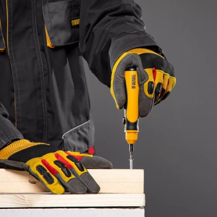 Отвертка реверсивная Denzel 7711609, механизм SmartPush mini 11 шт, CrMo купить в Нягани