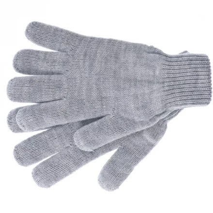 Перчатки трикотажные акрил цвет серая туча двойная манжета Сибртех Россия 68672 купить в Нягани