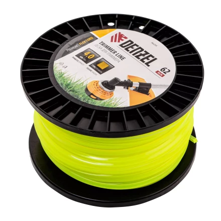 Леска для триммера квадрат, 4,0мм х 62м, на DIN катушке FLEX CORD// Denzel 96295 купить в Нягани