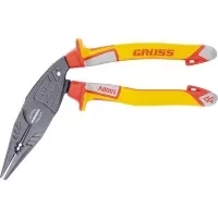 Длинногубцы с изогнутой головой комбинированные диэлектрические рукоятки до 1000 В 200 мм GROSS 17181 купить в Нягани