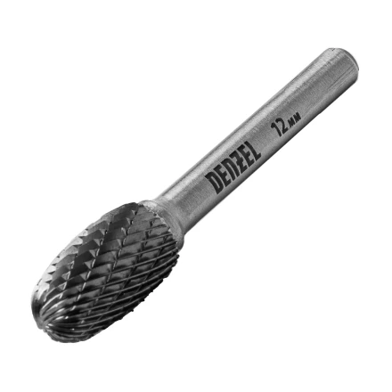 Борфреза по металлу твердосплавная, овальная, тип-E, 12 мм Denzel 72038 купить в Нягани