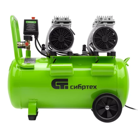 Компрессор безмаслянный малошумный Сибртех МБ 2000/50 58007, 2000 Вт, 50л, 300 л/мин купить в Нягани