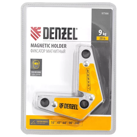 Фиксатор магнитный для сварочных работ усилие 25 LB, 30х45х60х75х90х135 град. Denzel 97566 купить в Нягани