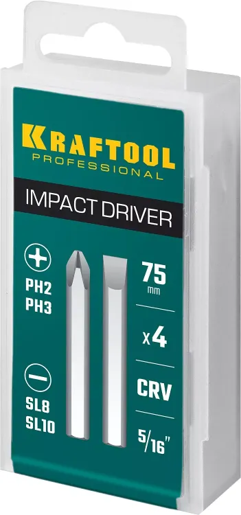 Биты для ударно-поворотных отверток KRAFTOOL 25552 купить в Нягани