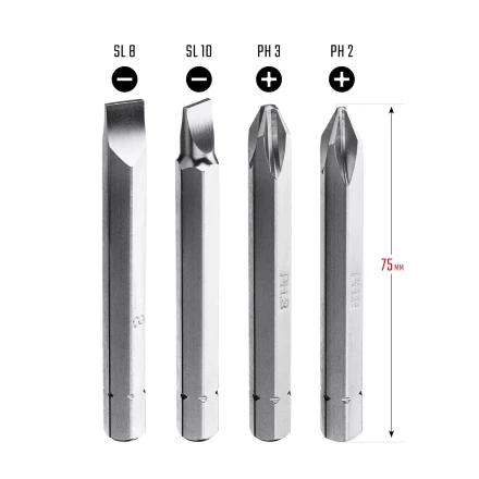 Биты для ударно-поворотных отверток KRAFTOOL 25552 купить в Нягани