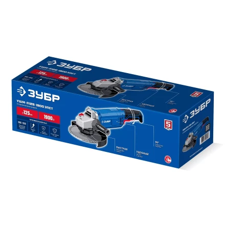 ЗУБР 1900 Вт, d125 мм, УШМ, регулировка оборотов, Профессионал (УШМ-П125-1900 ЭПСТ) купить в Нягани