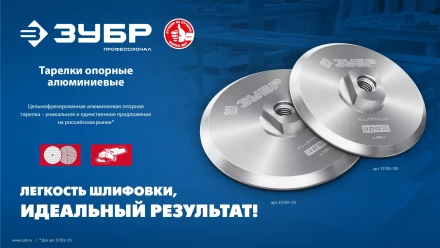 ЗУБР d 100 мм, М14, держатель алюминиевый для АГШК, ПРОФЕССИОНАЛ (35783-100) купить в Нягани