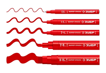 ЗУБР МК-800 красный, 2-8 мм клиновидный маркер-краска (06327-3) купить в Нягани