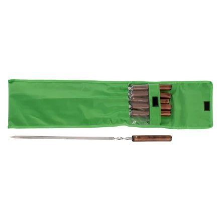 Набор шампуров угловых, 650 мм, с цельной деревянной рукояткой, в чехле, 6 шт, Camping Palisad 69681 купить в Нягани