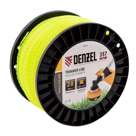Леска для триммера витой квадрат, 2,0мм х 357м, на DIN катушке FLEX CORD// Denzel 96297 купить в Нягани