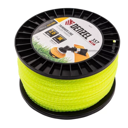 Леска для триммера витой квадрат, 2,0мм х 357м, на DIN катушке FLEX CORD// Denzel 96297 купить в Нягани