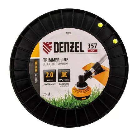 Леска для триммера витой квадрат, 2,0мм х 357м, на DIN катушке FLEX CORD// Denzel 96297 купить в Нягани