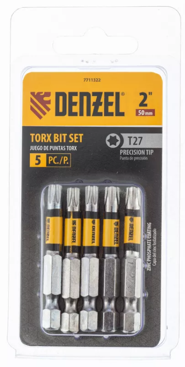 Бита T27x50, 5 шт. Denzel 7711322 купить в Нягани