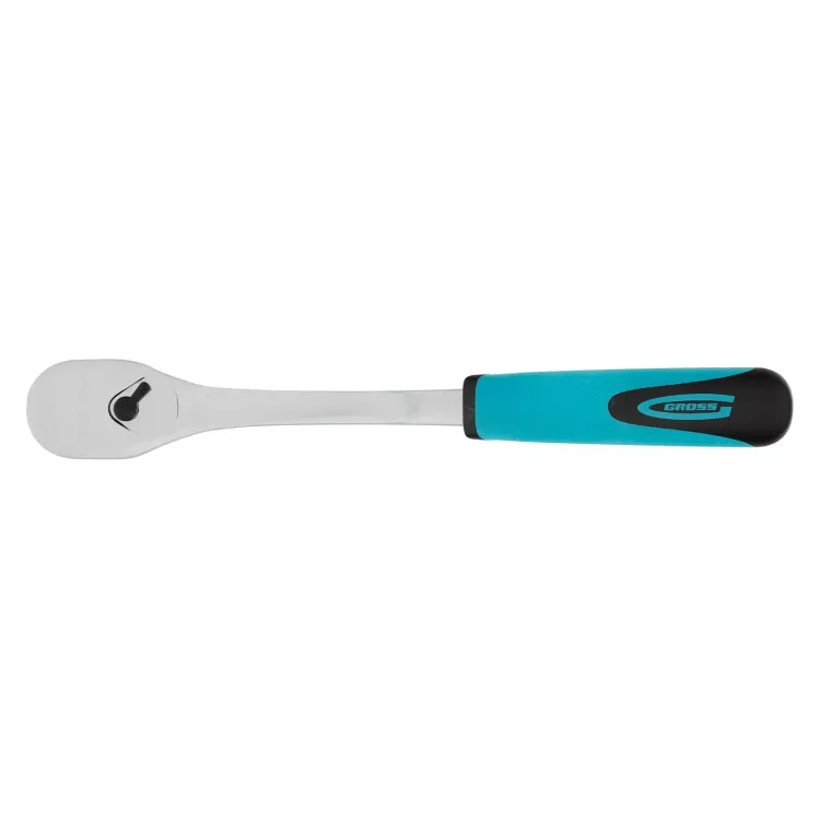 Ключ-трещотка 1/2" Gross 14055, CrV, 90 зубьев, усиленный, хром купить в Нягани