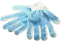 Перчатки х/б ПВХ "точка" 6 пар в упаковке Россия 67717