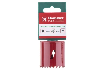 Коронка биметаллическая HAMMER Ф44х38мм 5/8&quot; BiMETALL (224-009) купить в Нягани
