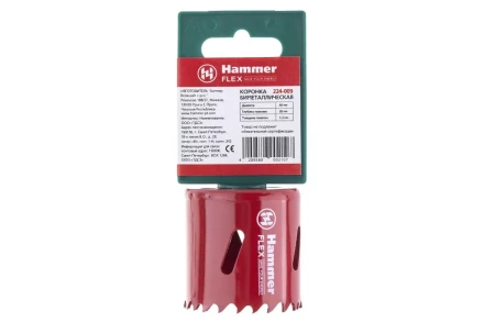 Коронка биметаллическая HAMMER Ф44х38мм 5/8&quot; BiMETALL (224-009) купить в Нягани