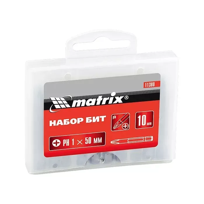 Набор бит Ph2 x 50 мм сталь 45Х 10 штук в пласт. боксе MTX 113829 купить в Нягани