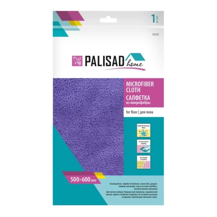 Салфетка из микрофибры для пола 500 x 600 мм, синяя, Home Palisad 923325 купить в Нягани