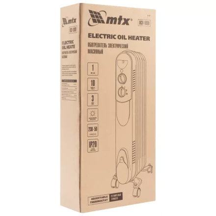 Масляный обогреватель MTX OCH-1000, 230 В, 1000 Вт // MTX 98301 купить в Нягани