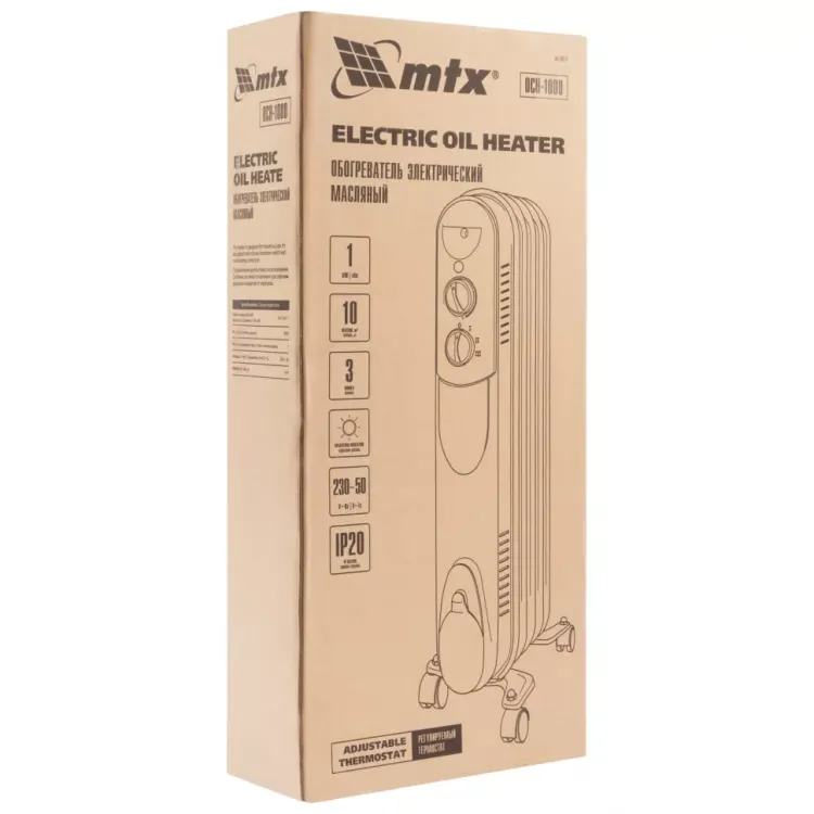 Масляный обогреватель MTX OCH-1000, 230 В, 1000 Вт // MTX 98301 купить в Нягани