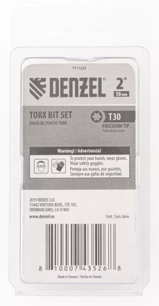 Бита T30x50, 5 шт. Denzel 7711323 купить в Нягани