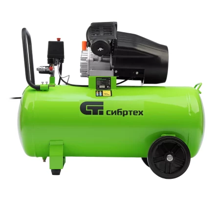 Компрессор воздушный Сибртех КК-2200/100 58009, 2,2 кВт, 350 л/мин, 100 л, прямой привод, масляный купить в Нягани