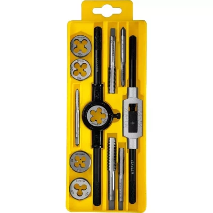 Набор метчиков и плашек STAYER &quot;MASTER&quot;, метчикодержатель 1шт, плашкодержатель 1шт, метчики 5шт, плашки 5шт, 12 предметов 28012-H12_z01 купить в Нягани