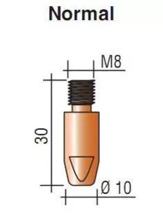 Наконечник к гор. п/а M8, d.1,6 мм L30 (тело 10) Cu-Cr-Zr Aurora купить в Нягани