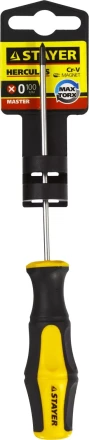 Отвертка STAYER &quot;MASTER&quot; &quot;HERCULES&quot;, Сr-V, противоскользящая рукоятка, PH0x100мм 25052-0-10_z02 купить в Нягани