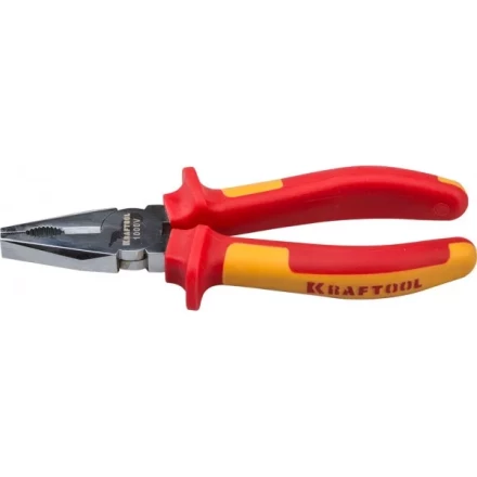 Плоскогубцы &quot;ELECTRO-KRAFT&quot;, Cr-Mo сталь, двухкомпонентная маслобензостойкая рукоятка, хромированное покрытие, 180мм, KRAFTOOL 2202-1-18 2202-1-18_z01 купить в Нягани