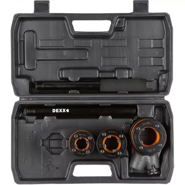 Набор DEXX: Клуппы трубные, с трещоткой 620мм, №3: 1/2", 3/4", 1" 28280-H3 купить в Нягани