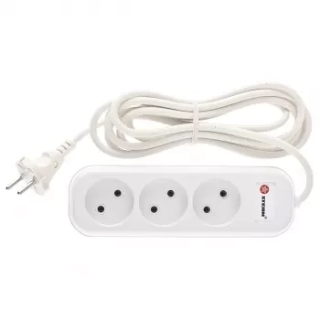 Удлинитель бытовой без заземления, 2*0,75мм*3м, 3 розетки, 6A, STERN 95726 купить в Нягани